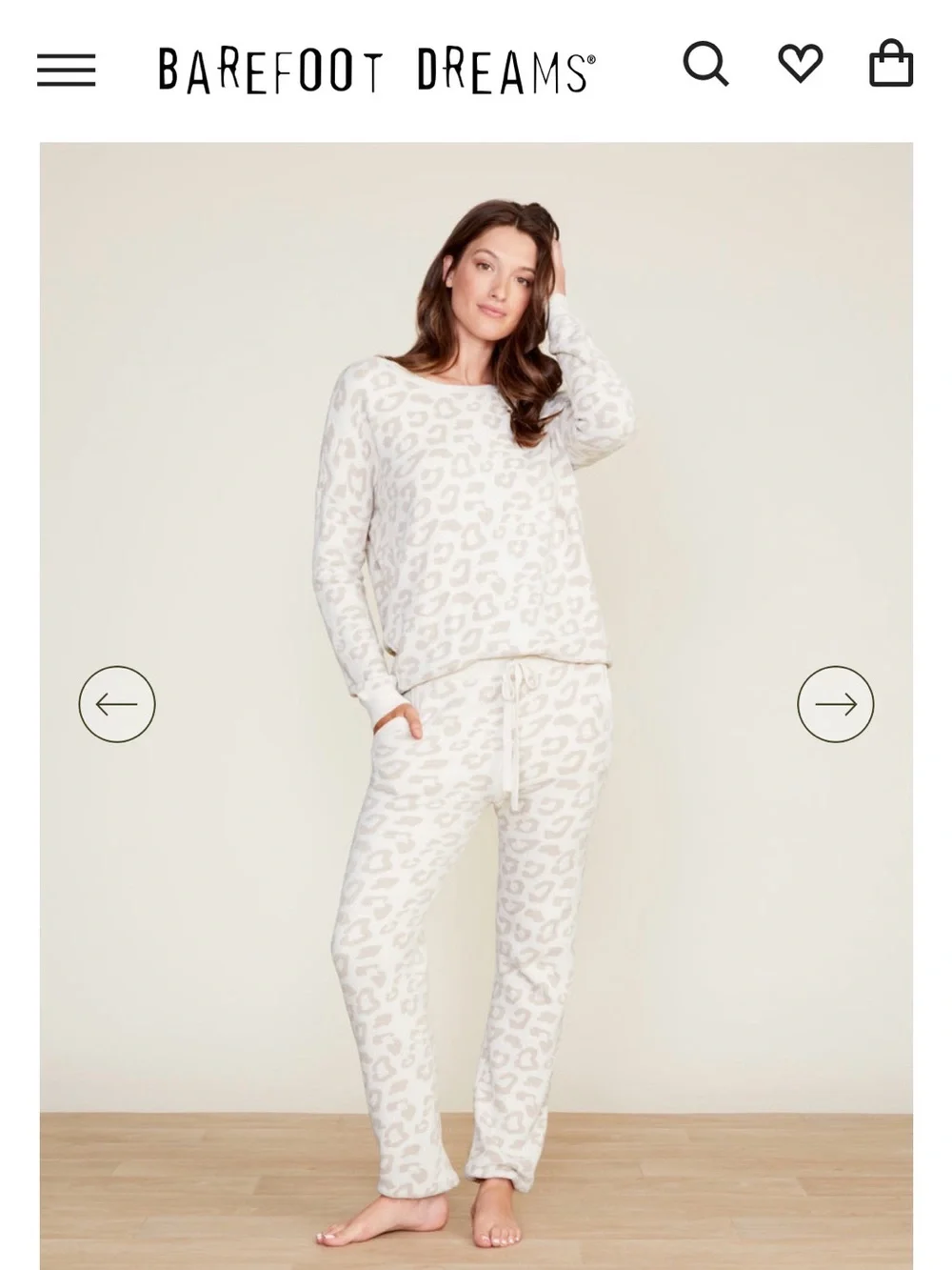 Barefoot Dreams Cream Leopard-Print Cozy Lounge Set